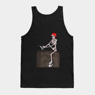 Skeleton Wears His Grey Shoes Tank Top